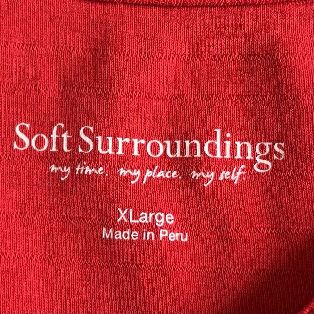 Soft Surroundings Red Dress Women's Size XL Sleeveless Pima Cotton Stretchy - Picture 5 of 9